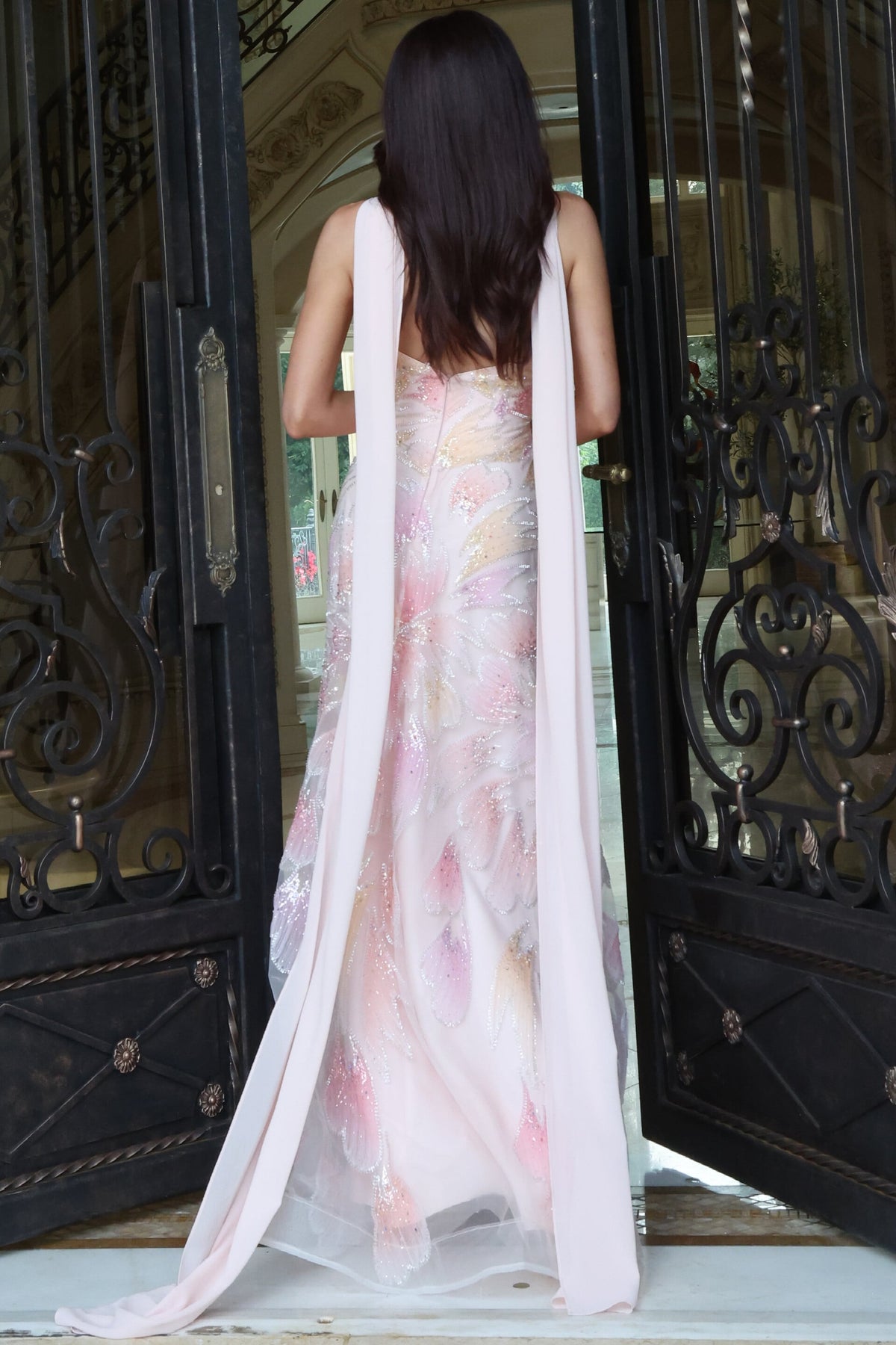 Jovani Evening Dress Jovani 52350 Strapless Embellished Floral Motif A-Line Gown