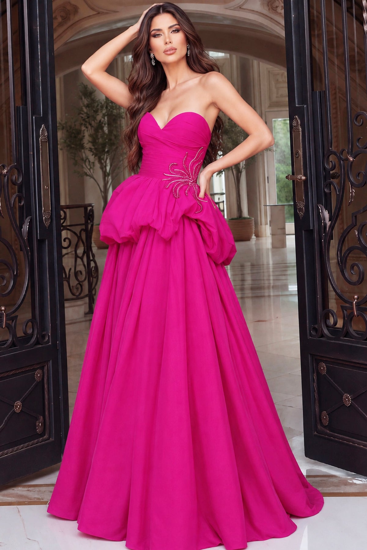 Jovani Evening Dress Jovani 53141 Strapless Sweetheart Bubble Peplum Ball Gown