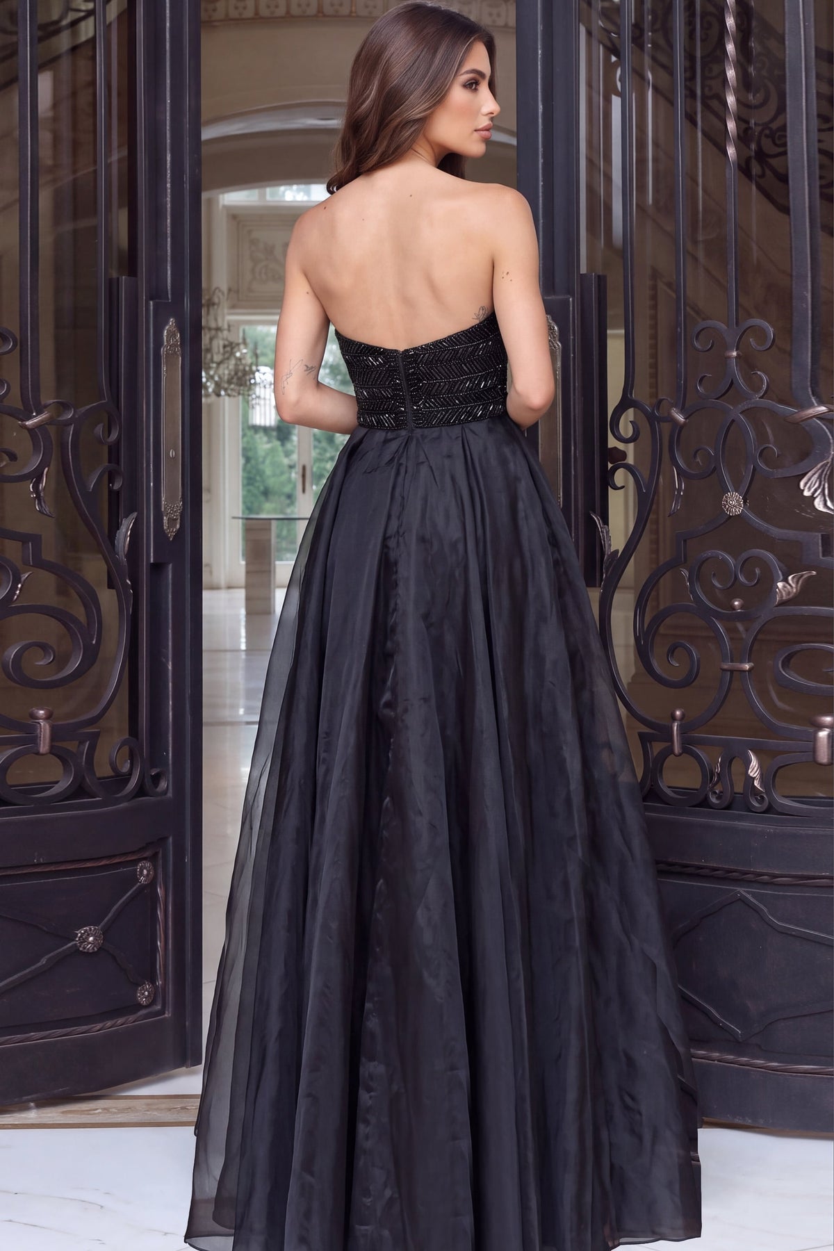 Jovani Evening Dress Jovani 53927 Strapless Plunging Beaded Mermaid Gown