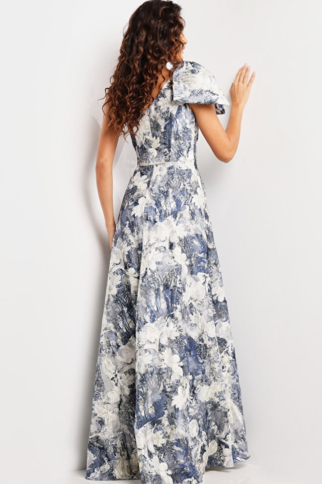 Jovani Evening Dresses Jovani 25663 Print One Shoulder A line Dress