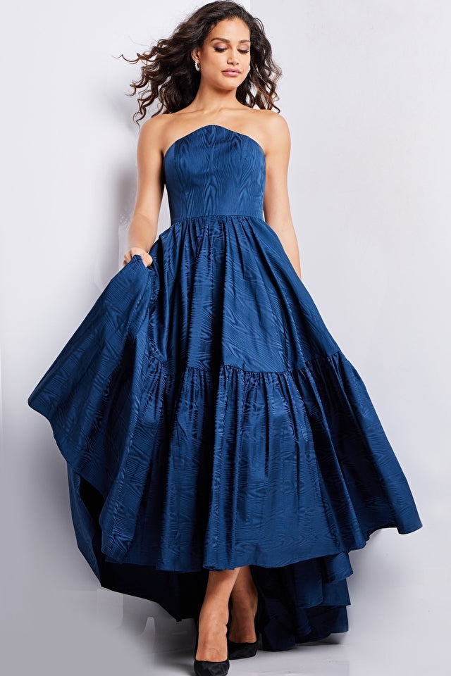 Jovani Evening Dresses Jovani 26152 Navy Strapless A Line Dress