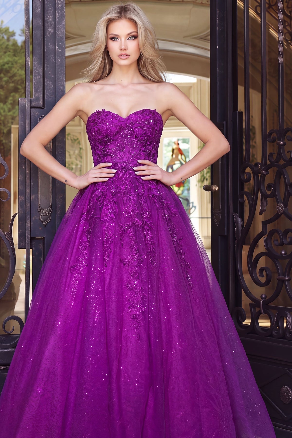Jovani Prom Dress Jovani 00915 Embroidered Sweetheart Neckline Dress