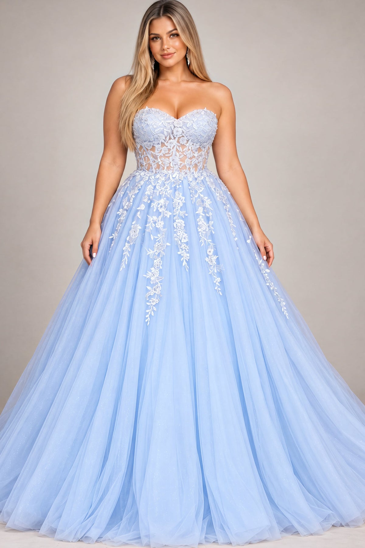 Jovani Prom Dress Jovani 00915 Embroidered Sweetheart Neckline Dress