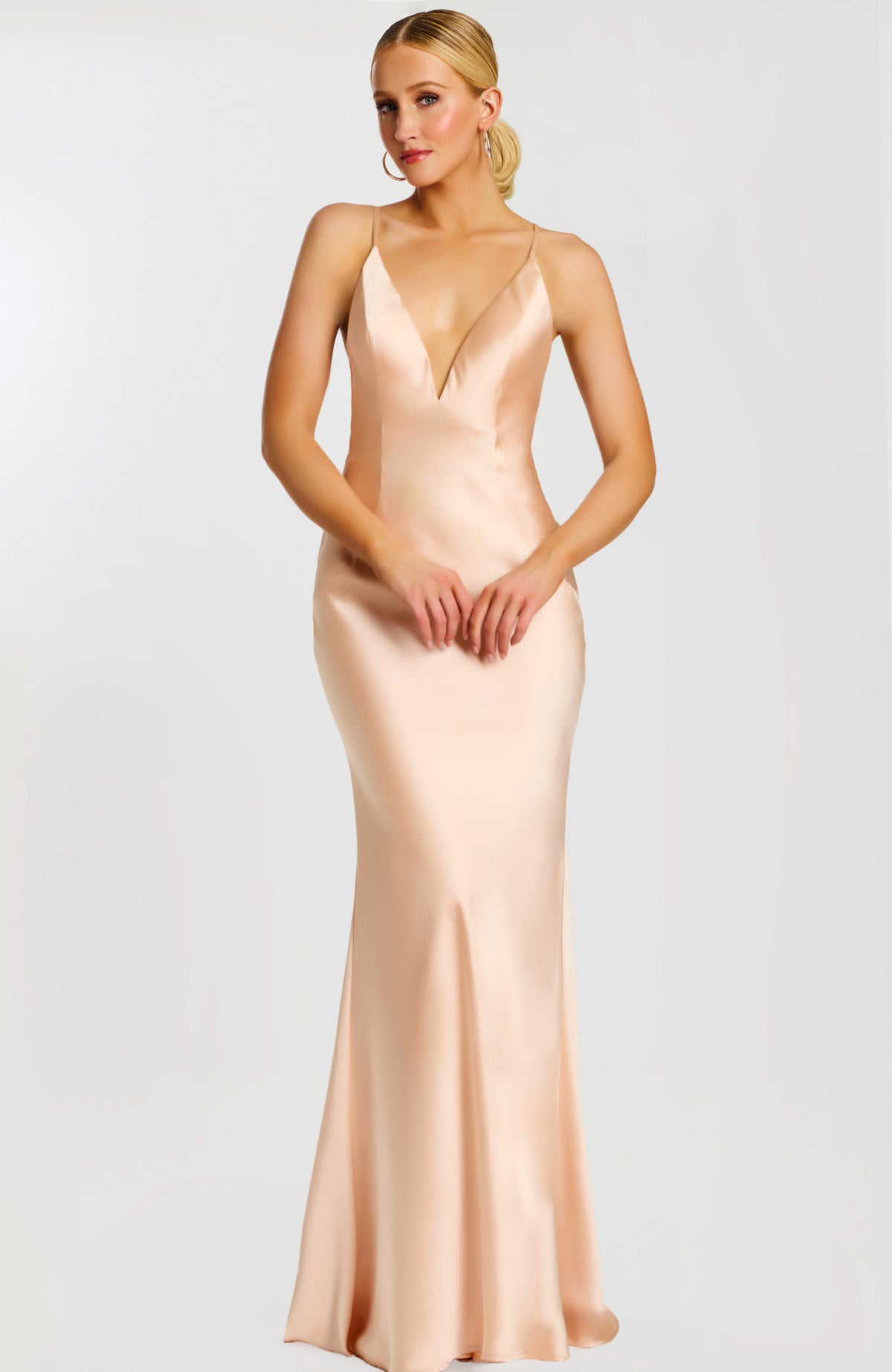 Jovani Prom Dress Jovani 42561 Fitted Dress With Deep V-Neck And Crisscross Back