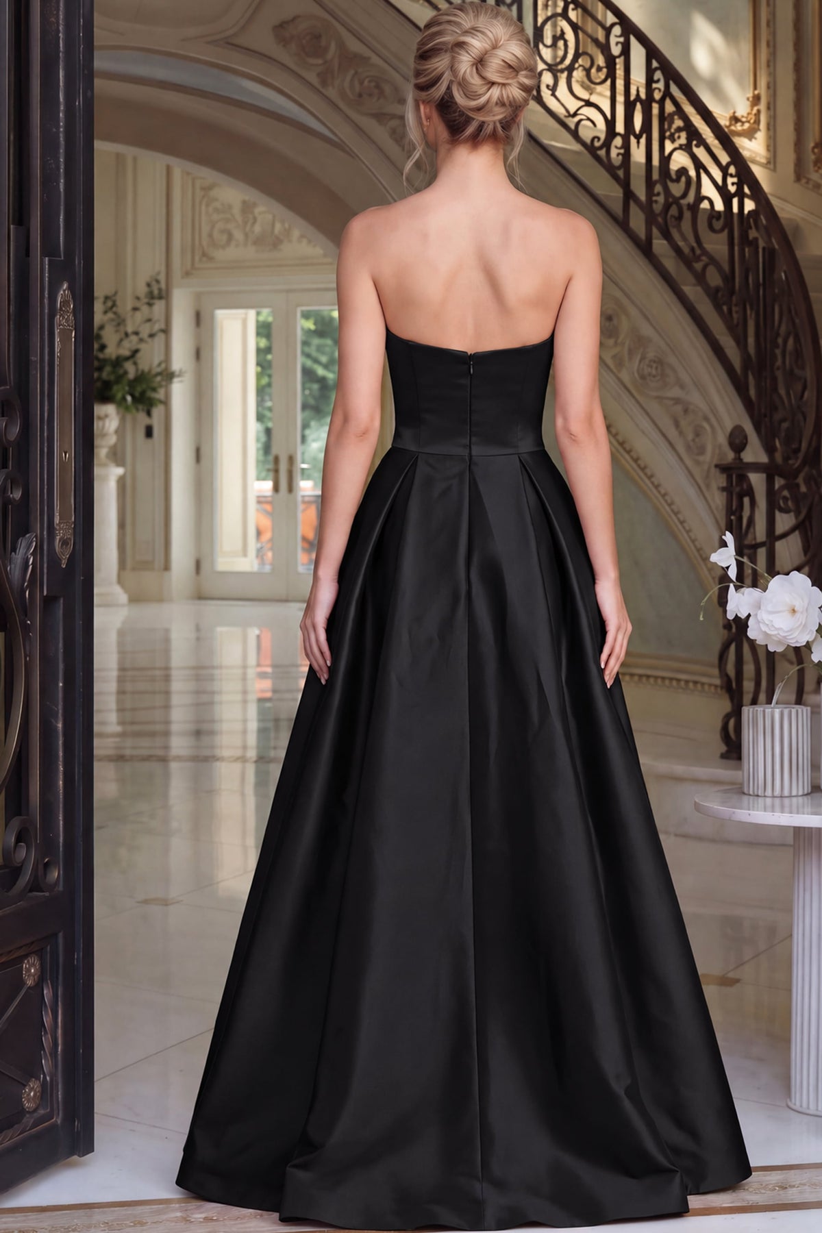 Jovani Prom Dress Jovani 47594 Strapless Ball Gown With Crystal Bow Accents