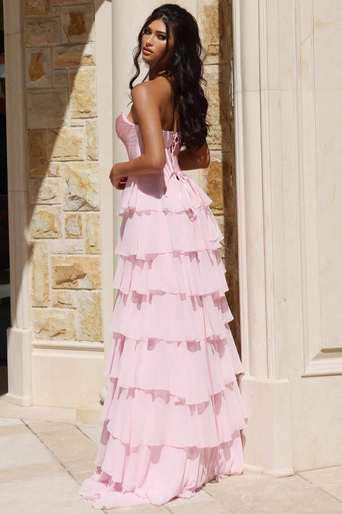 Jovani Prom Dress Jovani 50234 Strapless Pink Ball Gown
