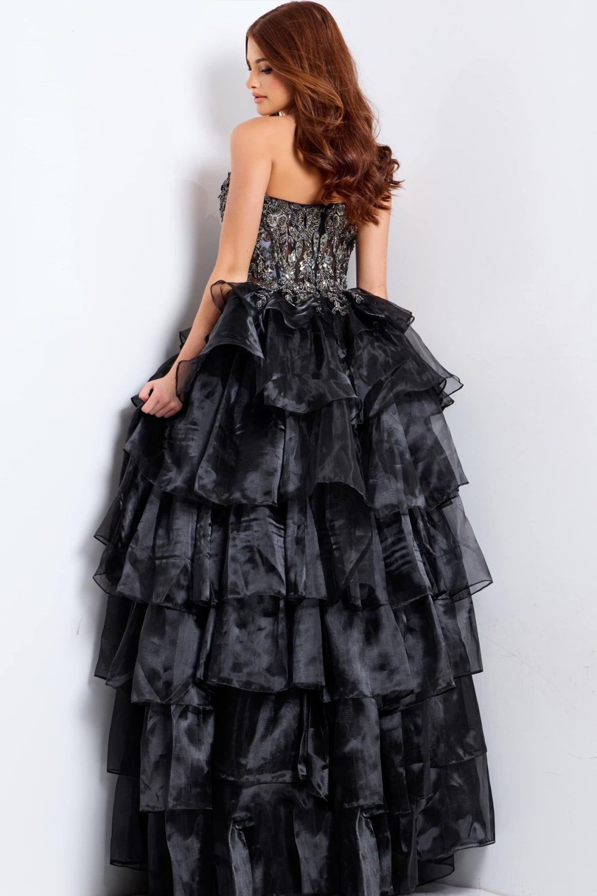Jovani Prom Dress Jovani 50259 Strapless Ball Gown With Embroidered