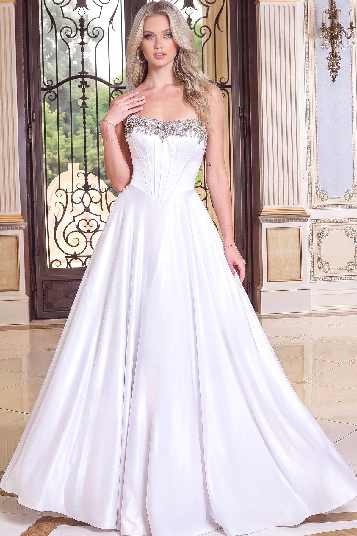 Jovani Prom Dress Jovani 51683 Satin Strapless Ball Gown
