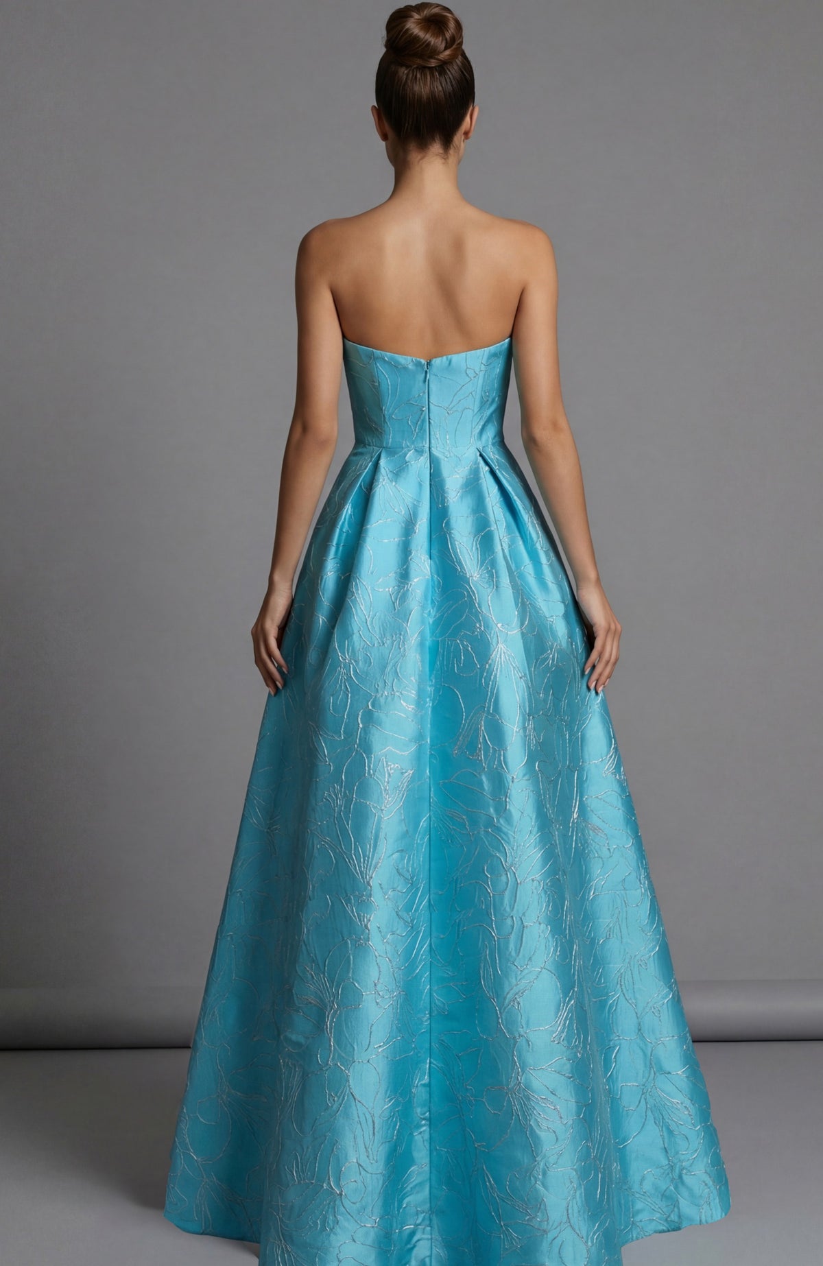 Jovani Prom Dress Jovani 51693 Strapless Brocade Corset Mini Dress With Full Skirt