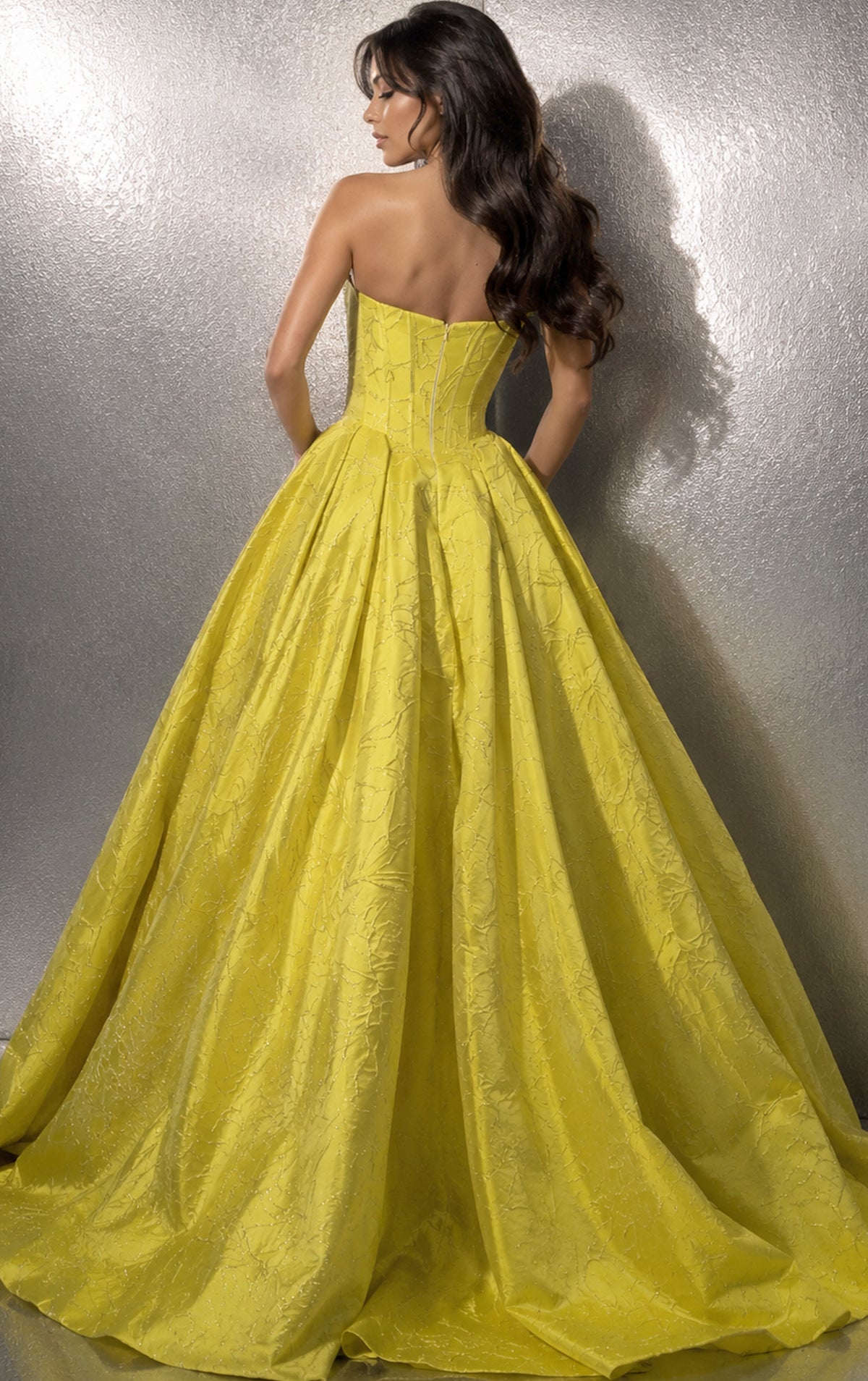 Jovani Prom Dress Jovani 51708 Jacquard Strapless Sweetheart Ball Gown