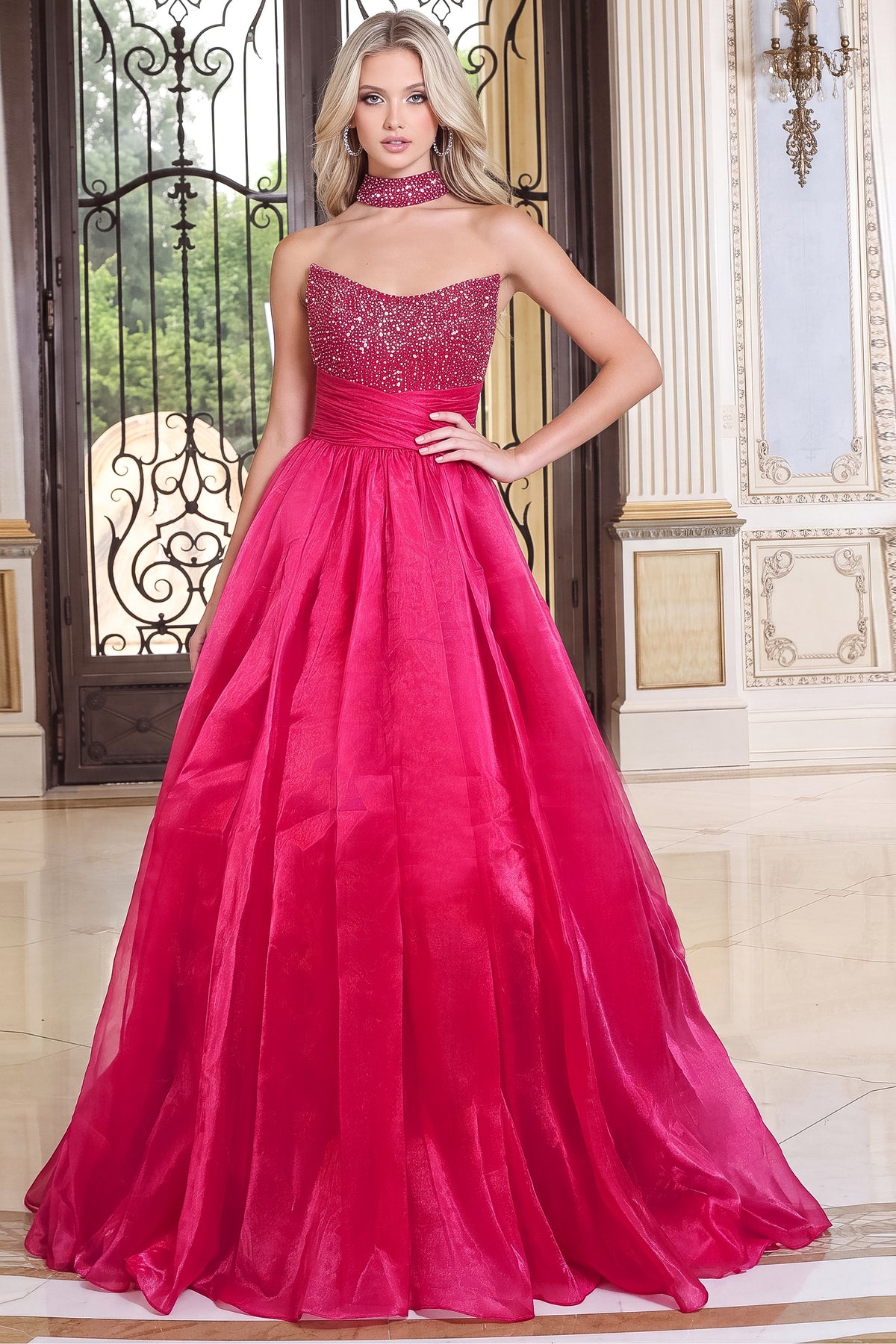 Jovani Prom Dress Jovani 53382 Organza Sweetheart Ball Gown