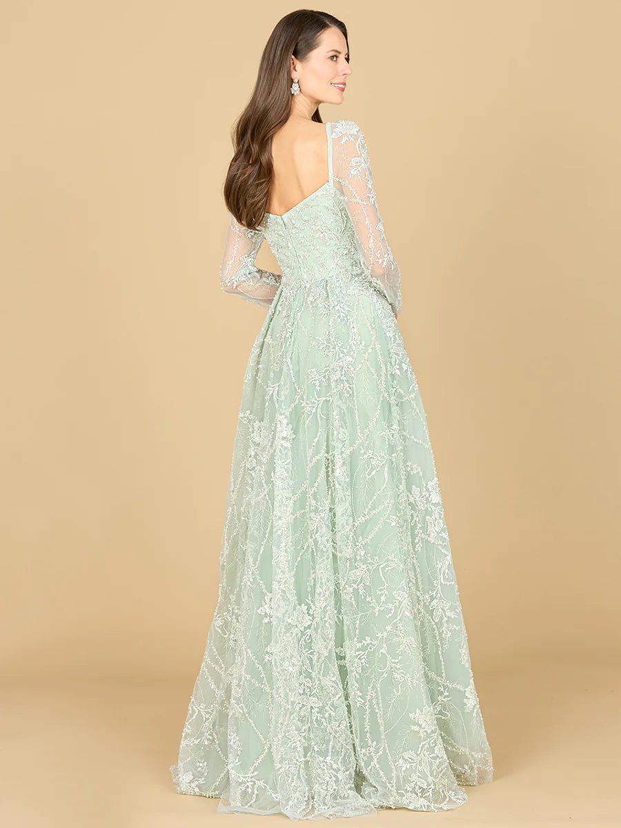 Lara Design Dress LARA 29151 - LONG SLEEVE BEADED LACE GOWN