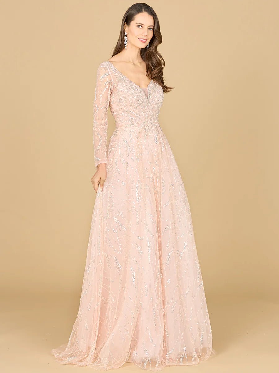 Lara Design Dress LARA 29157 - LONG SLEEVE BEADED LACE GOWN