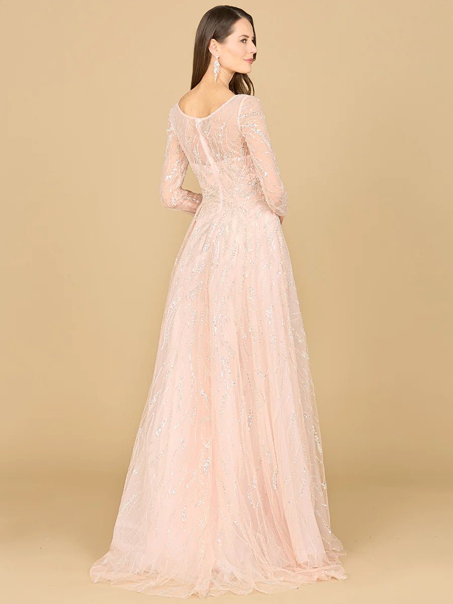 Lara Design Dress LARA 29157 - LONG SLEEVE BEADED LACE GOWN