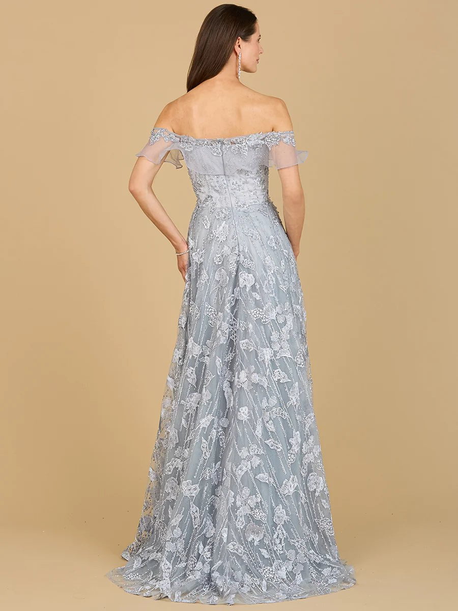 Lara Design Dress LARA 29189 - FLUTTER OFF SHOULDER LACE GOWN