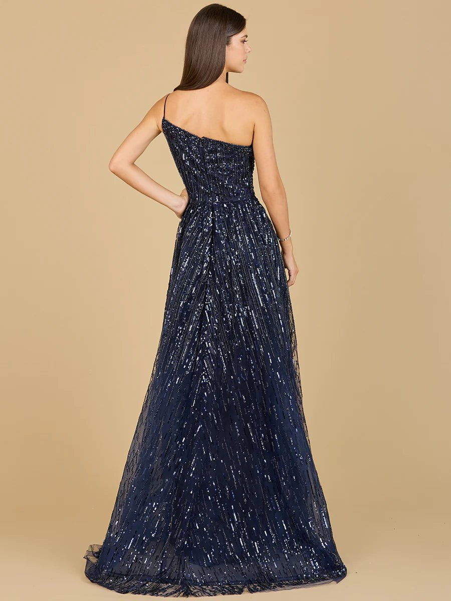 Lara Design Dress LARA 29194 - ONE SHOULDER NAVY BALL GOWN