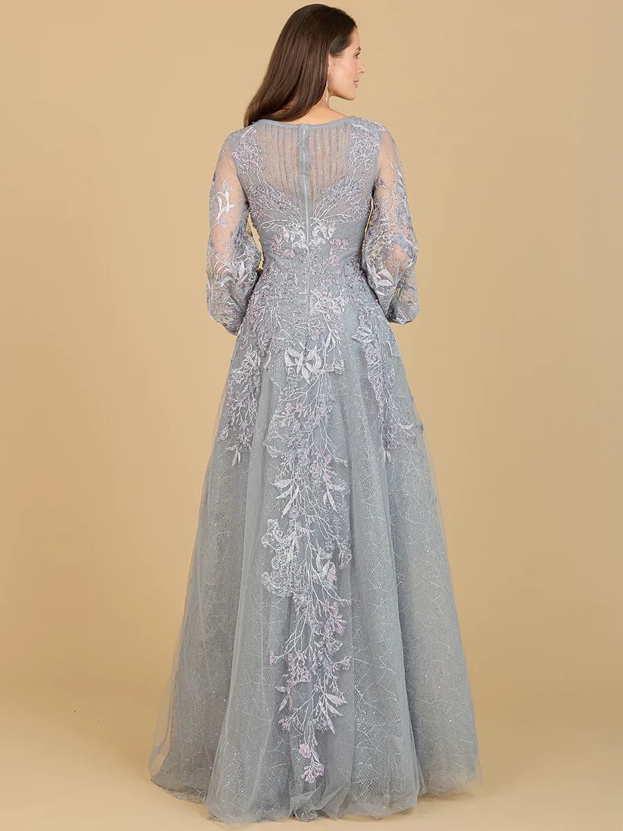 Lara Design Dress LARA 29195 - V NECKLINE BALLOON SLEEVE GOWN