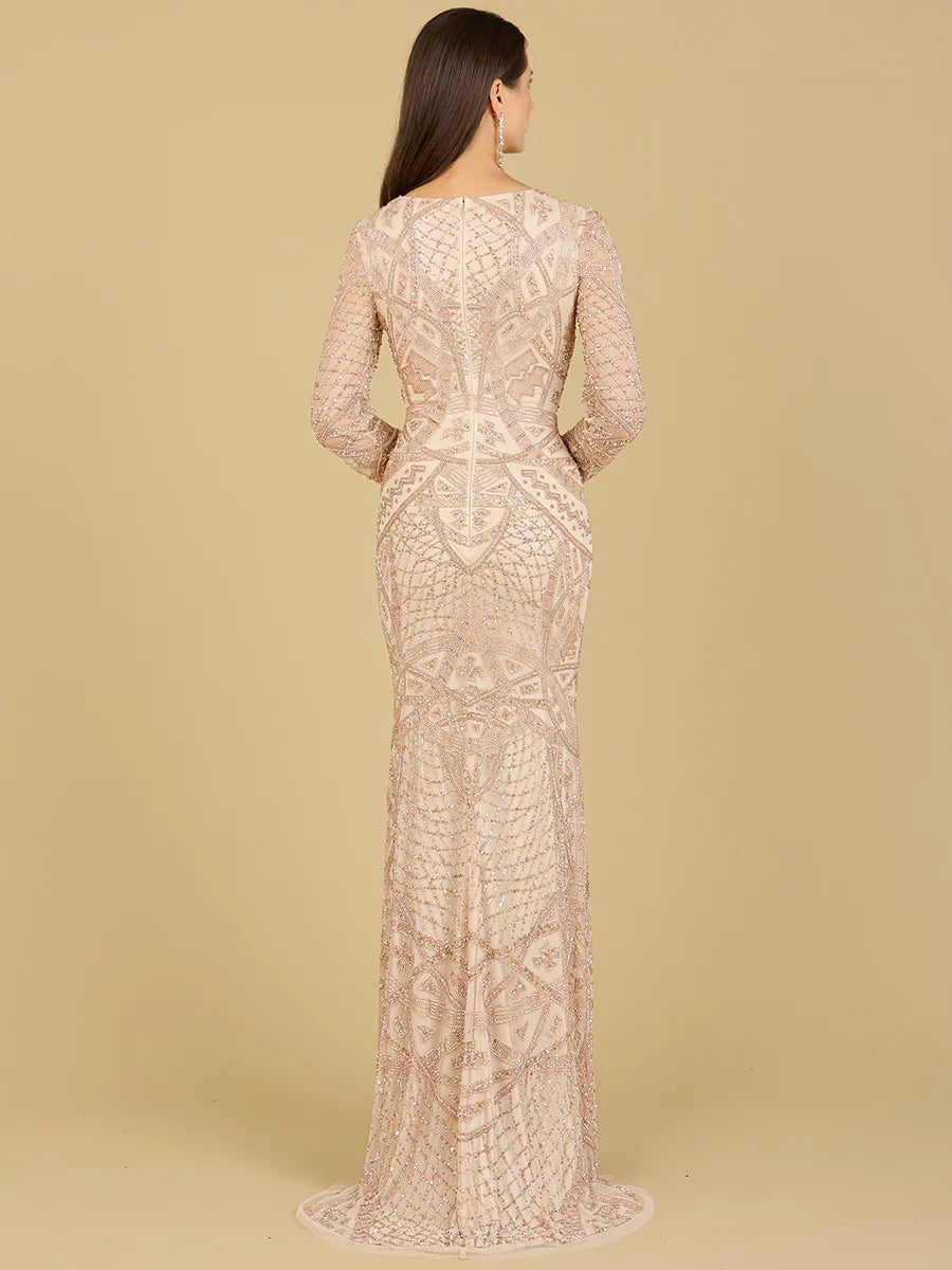 Lara Design Dress LARA 29215 - LONG SLEEVE BEADED DRESS