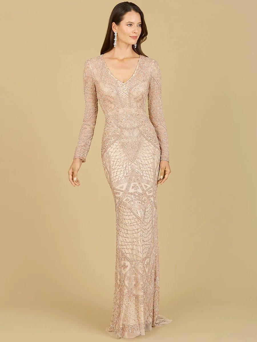 Lara Design Dress LARA 29215 - LONG SLEEVE BEADED DRESS