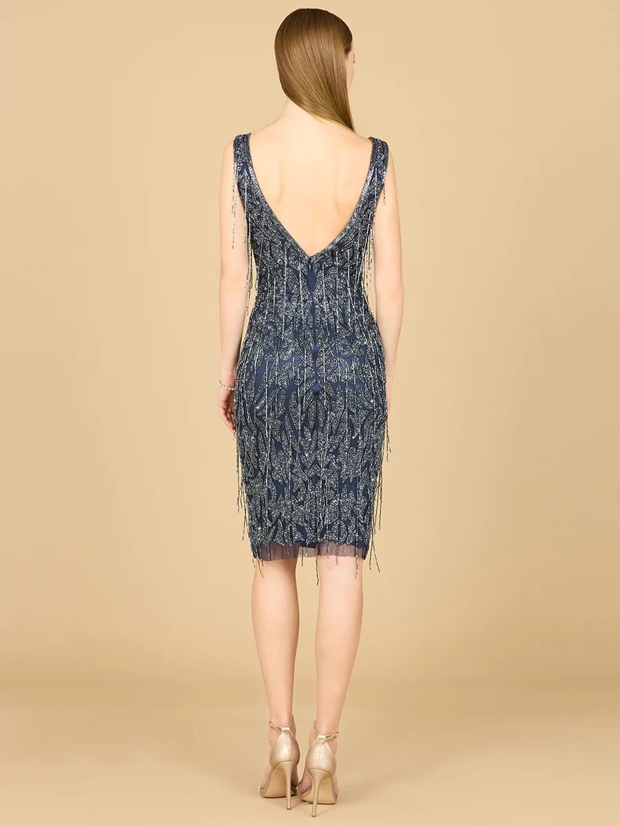Lara Design Dress LARA 29216 - FRINGE COCKTAIL DRESS