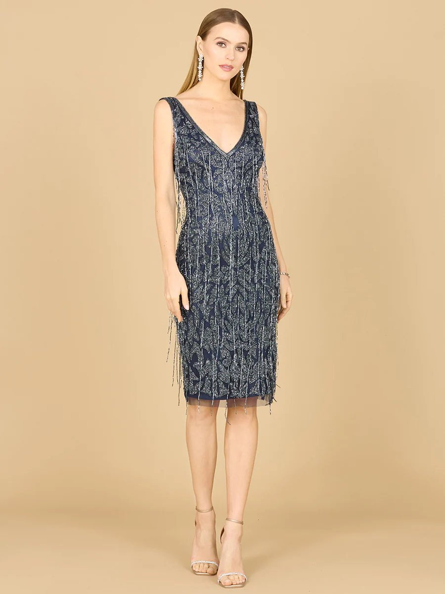 Lara Design Dress LARA 29216 - FRINGE COCKTAIL DRESS