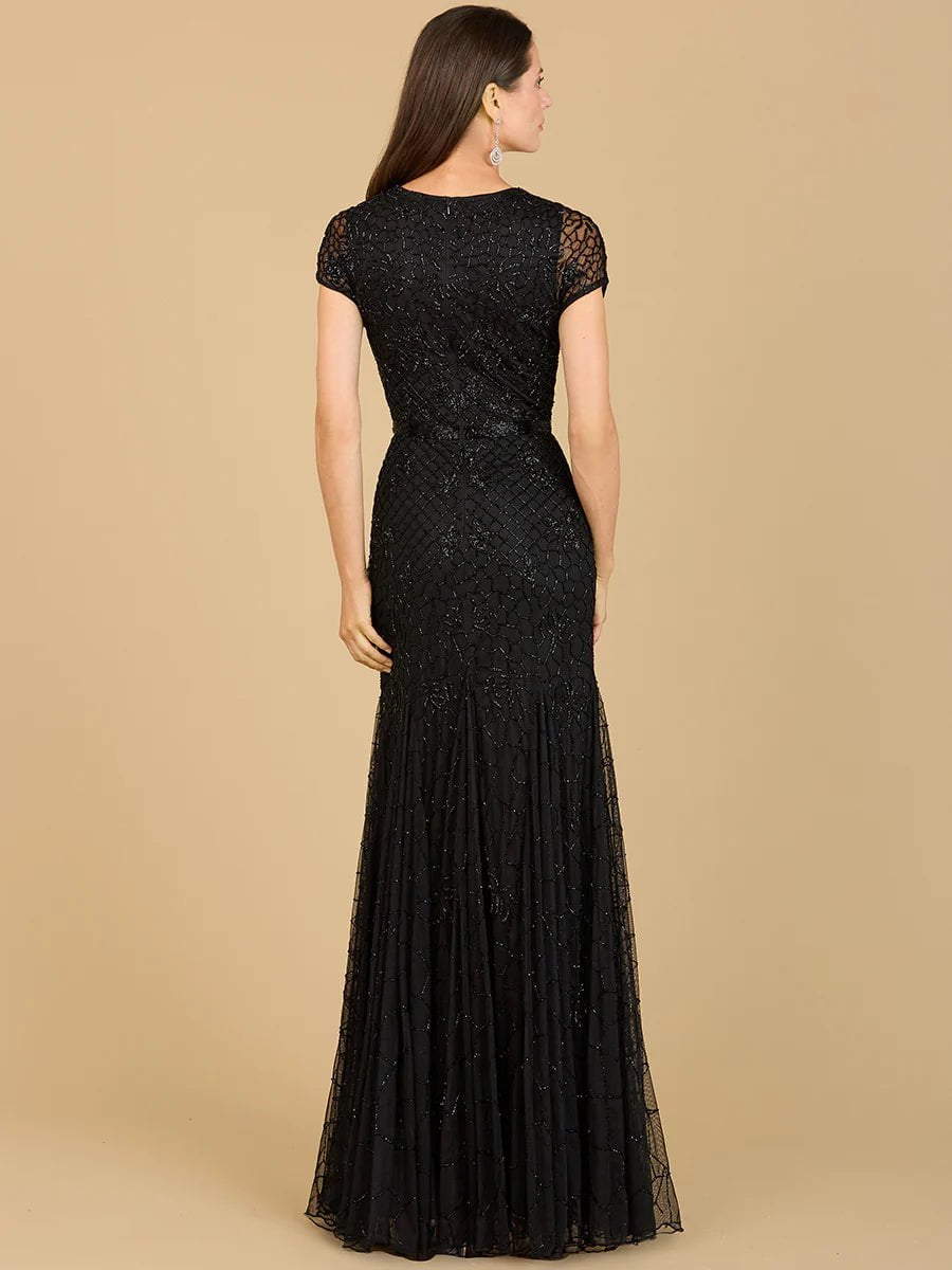Lara Design Dress LARA 29224 - BEADED MERMAID CAP SLEEVE GOWN