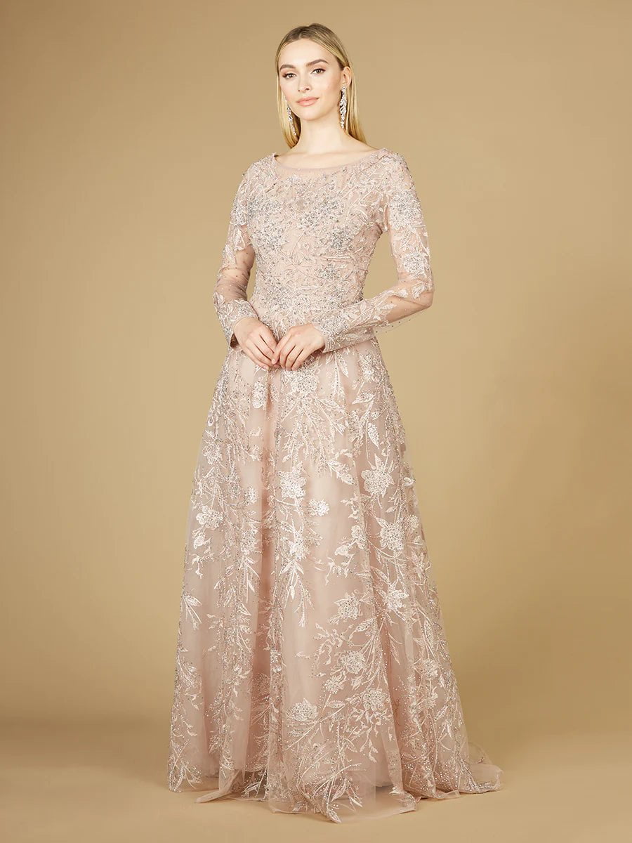 Lara Design Dress LARA 29240 - LONG SLEEVE HIGH NECK GOWN