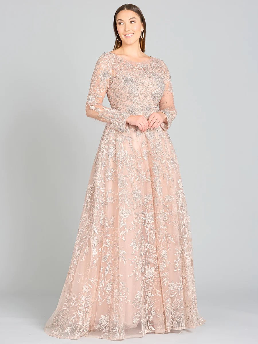 Lara Design Dress LARA 29240 - LONG SLEEVE HIGH NECK GOWN