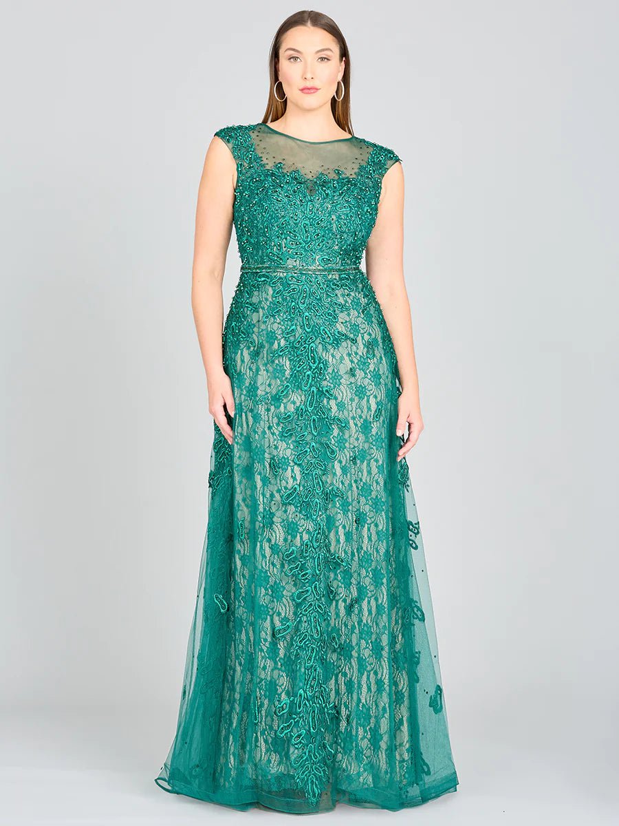 Lara Design Dress LARA 29250 - INSPIRED LACE GOWN WITH CAP SLEEVES