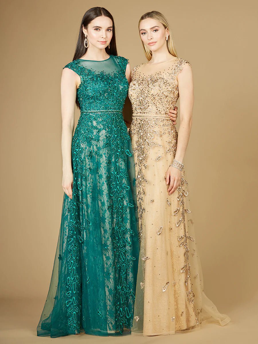 Lara Design Dress LARA 29250 - INSPIRED LACE GOWN WITH CAP SLEEVES