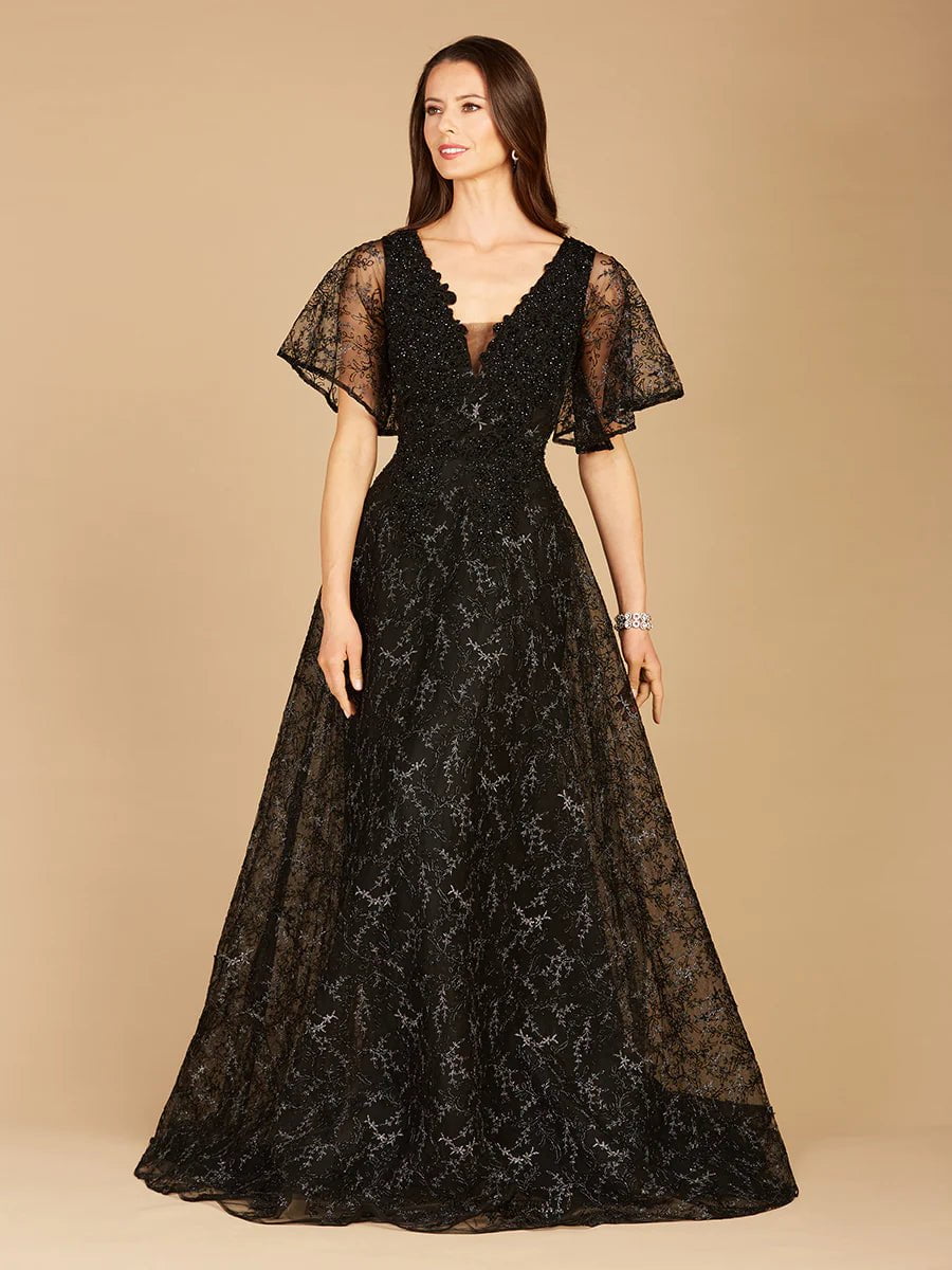 Lara 51214 - Beaded Wedding Gown with Cape