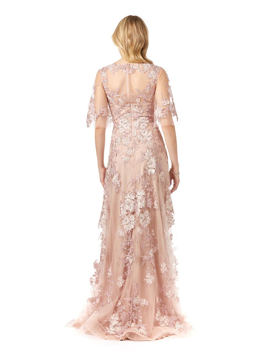Lara Design Dress Lara 29325 Cape Sleeve Lace Modest Gown
