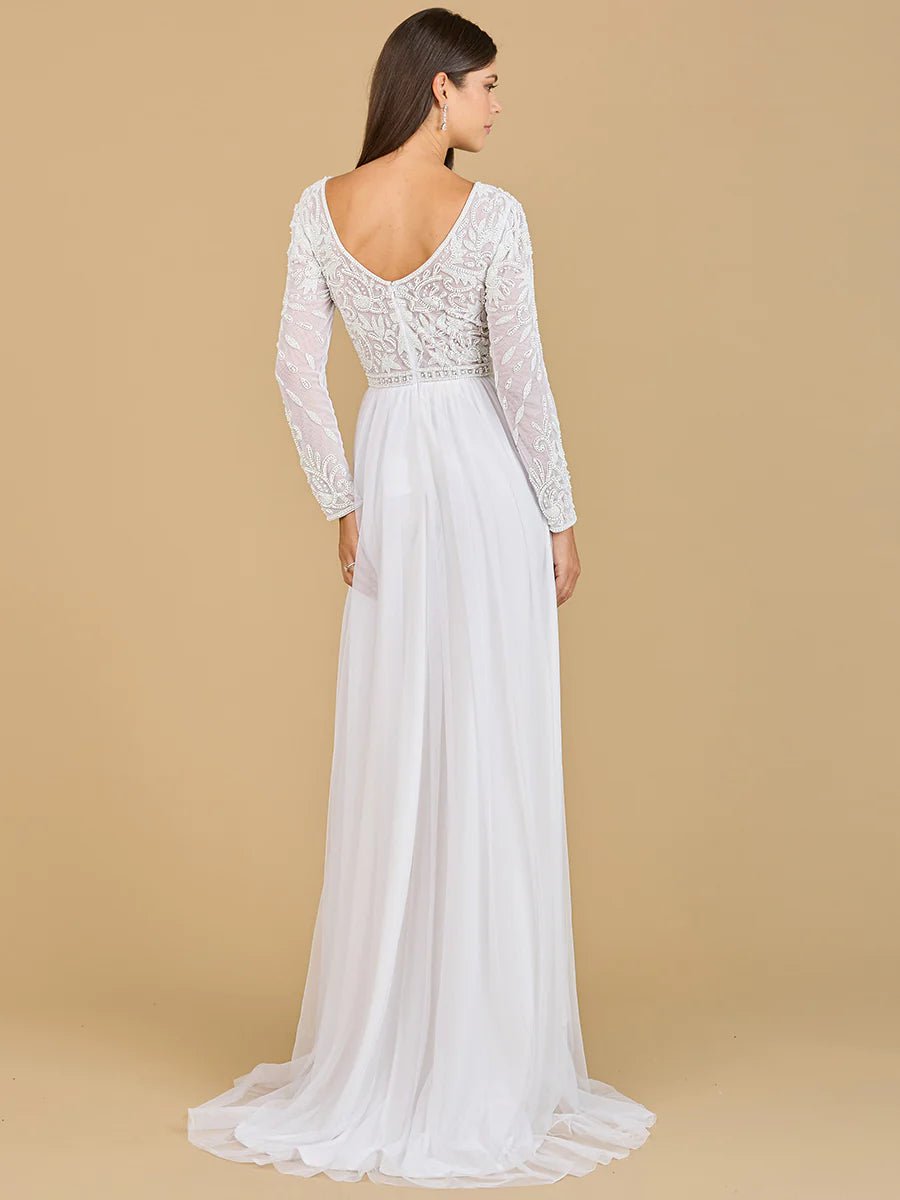 Lara Design Dress LARA 51067 - LONG SLEEVE BRIDAL GOWN WITH FLOWY SKIRT