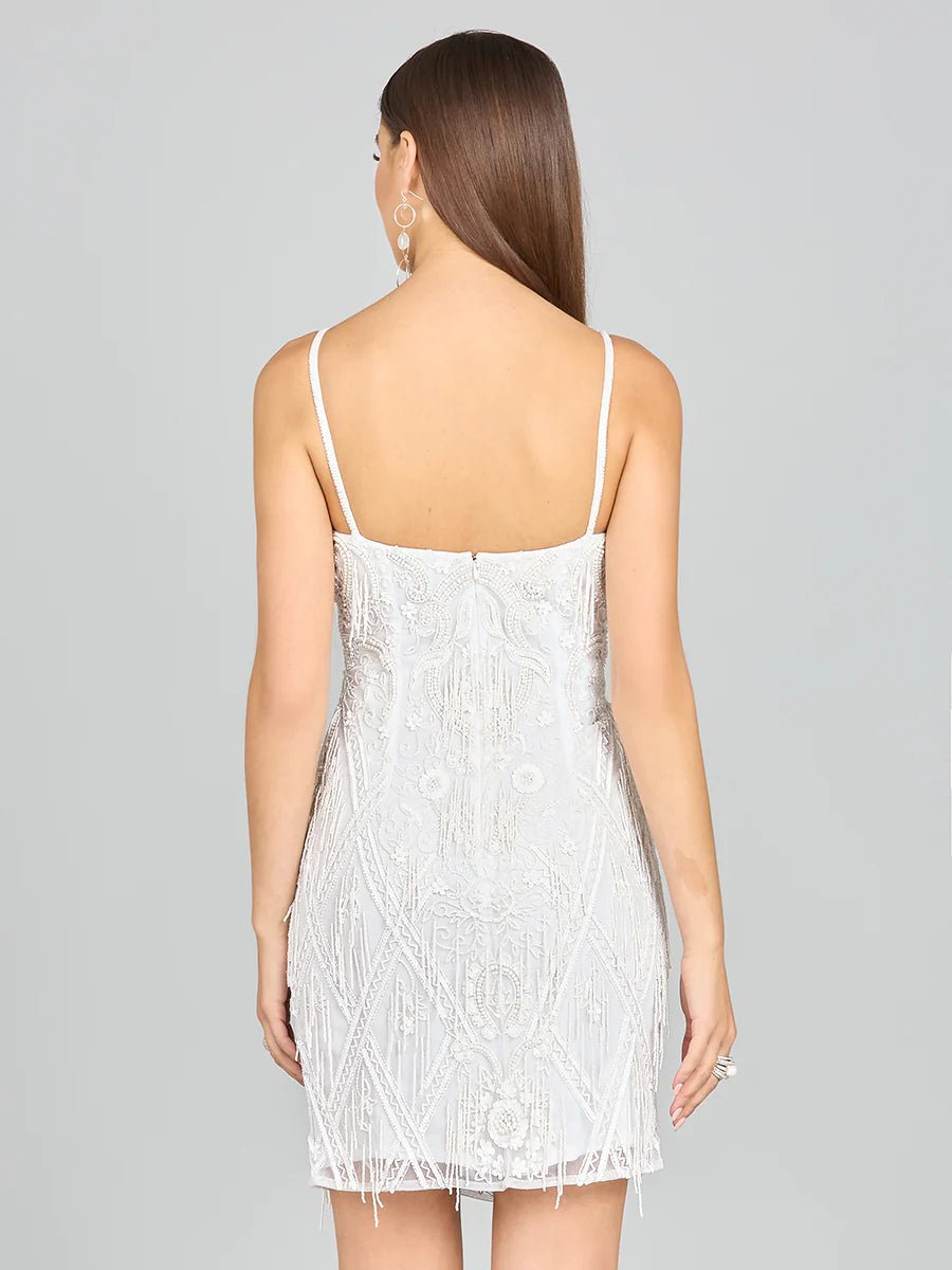 Lara Design Dress LARA 51132 - SPAGHETTI STRAP FRINGE BRIDAL COCKTAIL