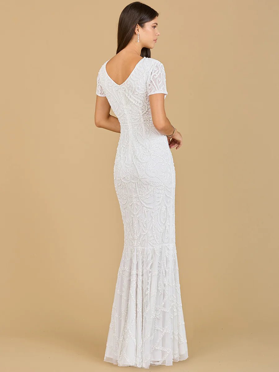 Lara Design Dress LARA 51143 - CAP SLEEVE BEADED WEDDING GOWN