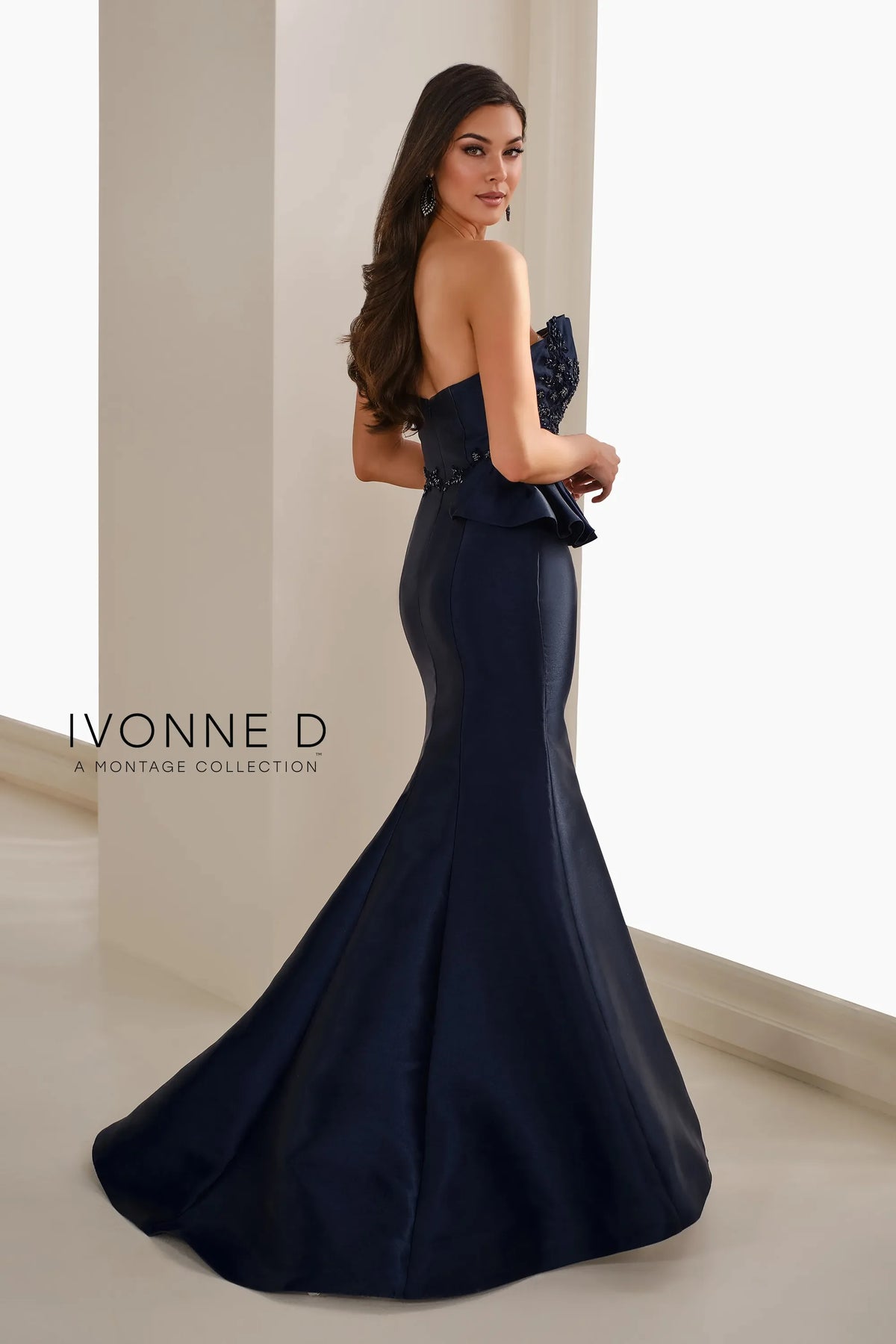 Mon Cheri Ivonne D mother of bride dress Ivonne D ID1401 Strapless Mikado Trumpet Gown