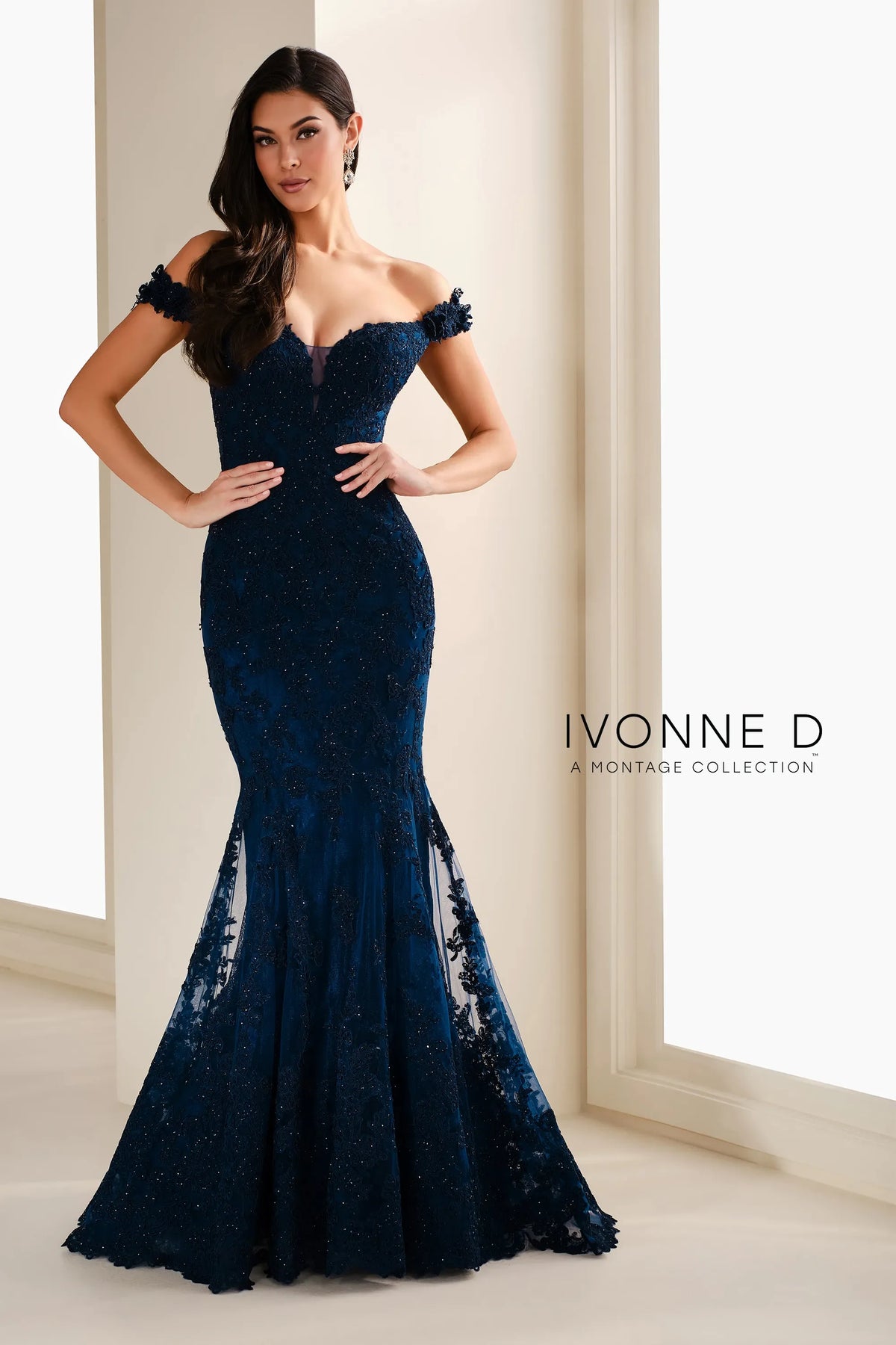 Mon Cheri Ivonne D mother of bride dress Ivonne D ID1407 Lace Trumpet Gown
