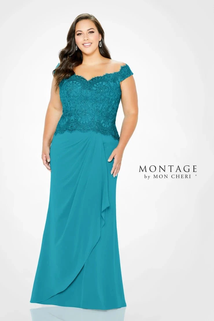 Mon Cheri Montage Mother Of The Bride Dress Teal / 4 Mon Cheri Montage 116937