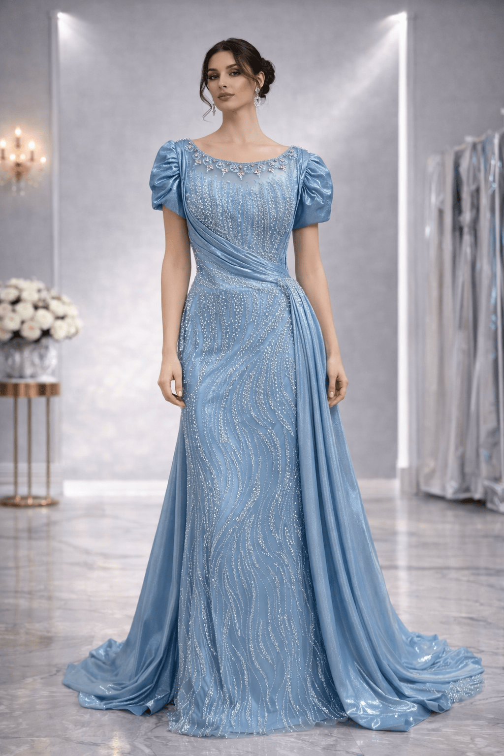 The Zara Gown Custom Made by NoraCoutureNY - NorasBridalBoutiqueNY