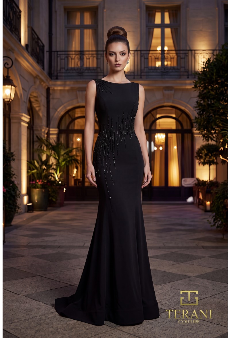 Terani Couture Dress Terani Couture 262E7359 Low Back Long Evening Dress