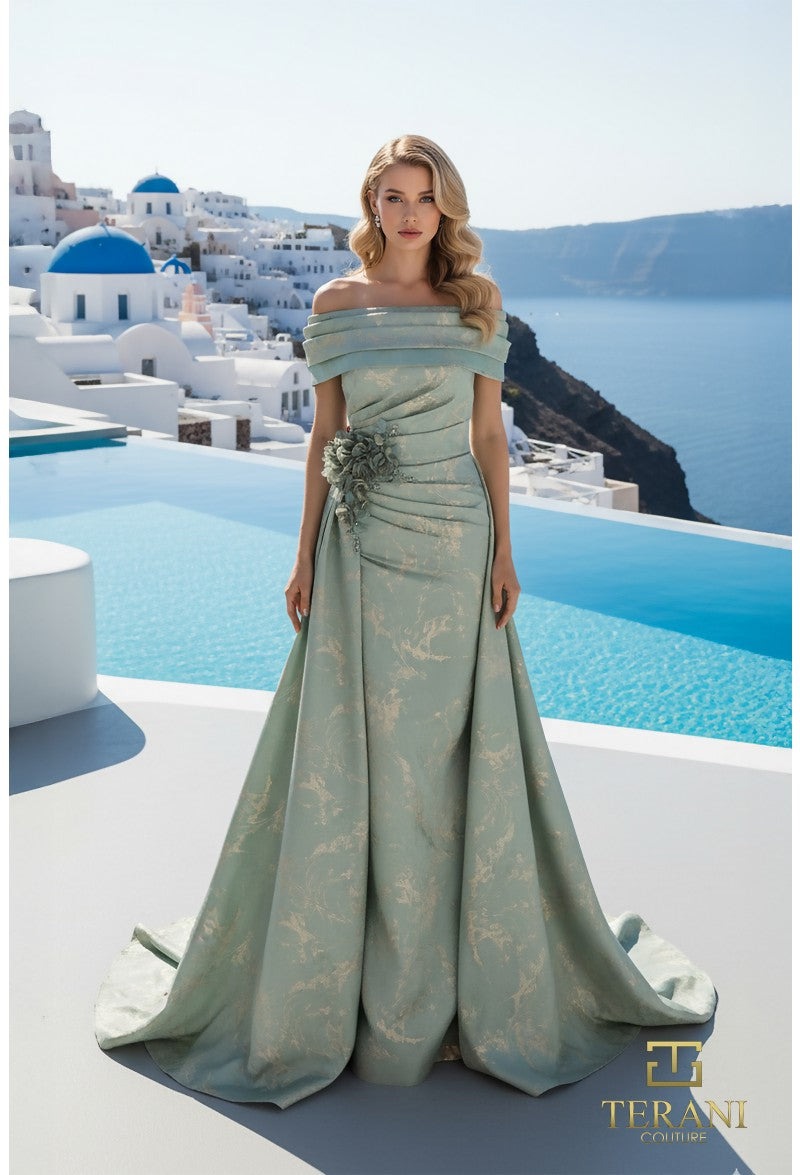 Terani Couture Evening Dress 4 / Sage Gold Terani Couture 261M6444