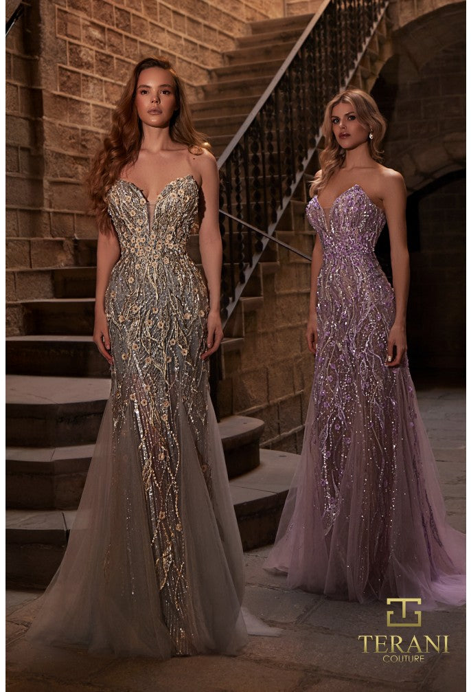 Terani Couture Evening Dress Sage Nude / 2 Terani Couture 261P6191