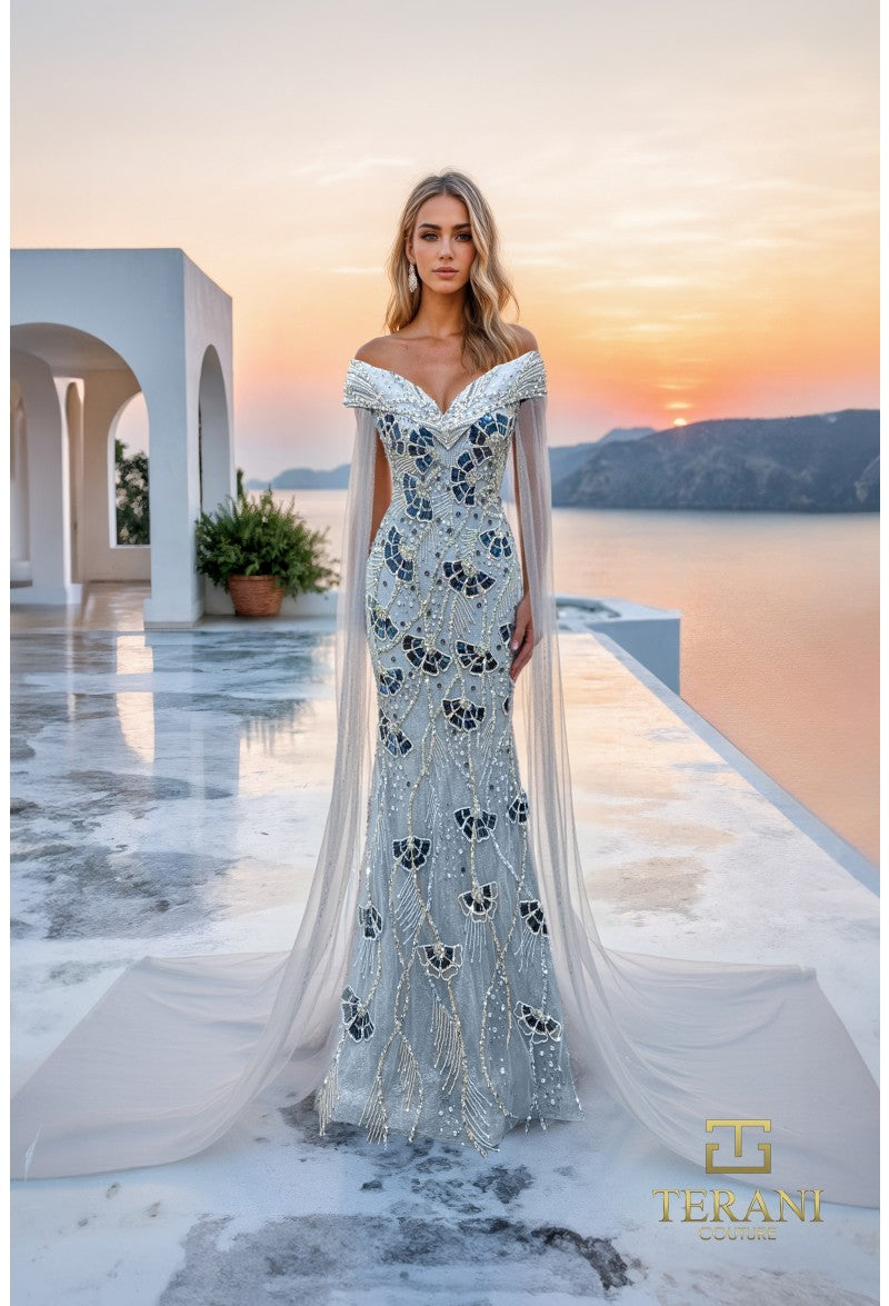 terani couture formal dress 252GL6733 All but Sale and exquisite embroidery Black Halter Neck Backless Size:L (14-18)