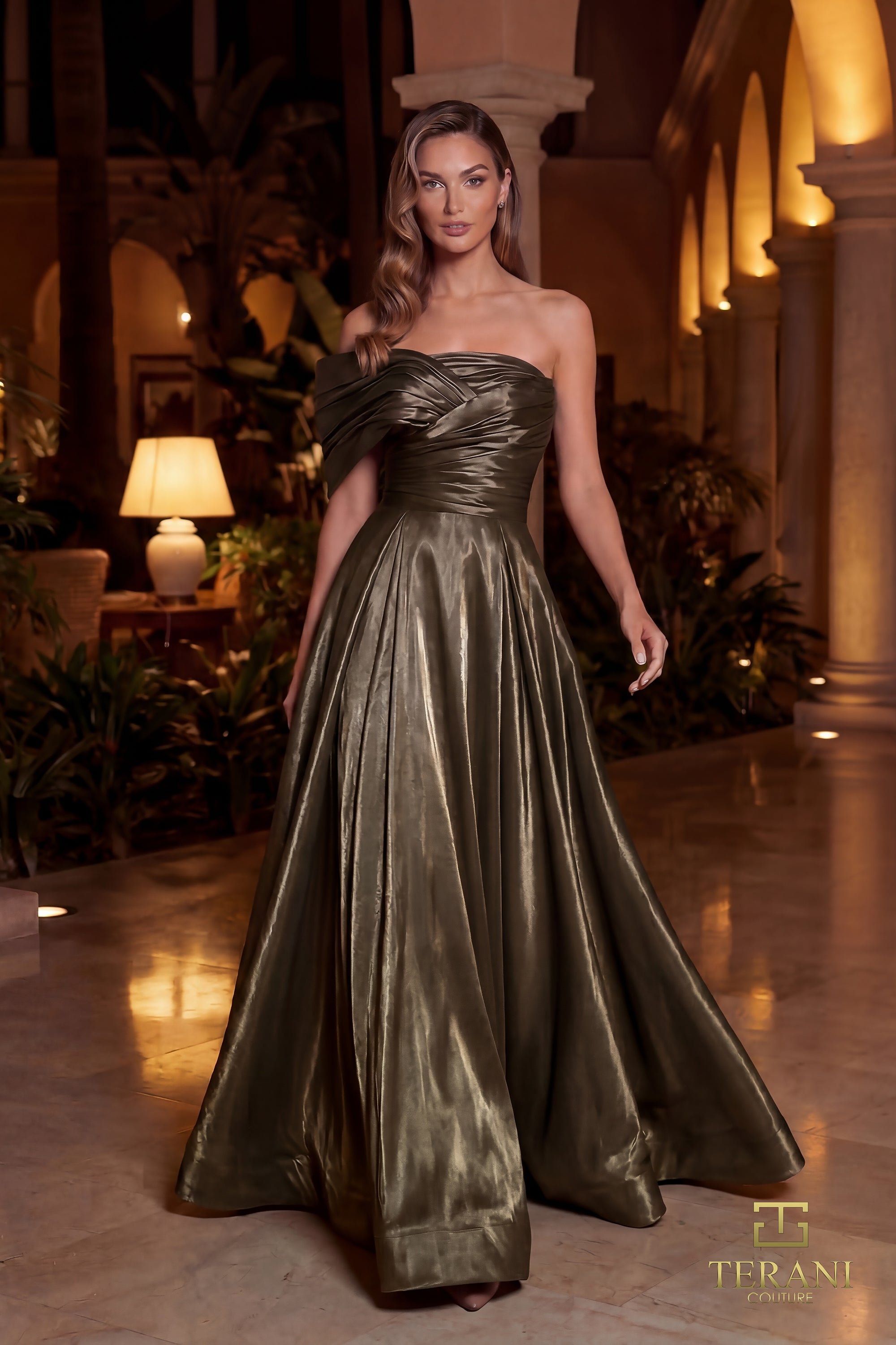 Terani Couture Evening Gown Terani Couture 262E7103 One-Shoulder Long Evening Dress