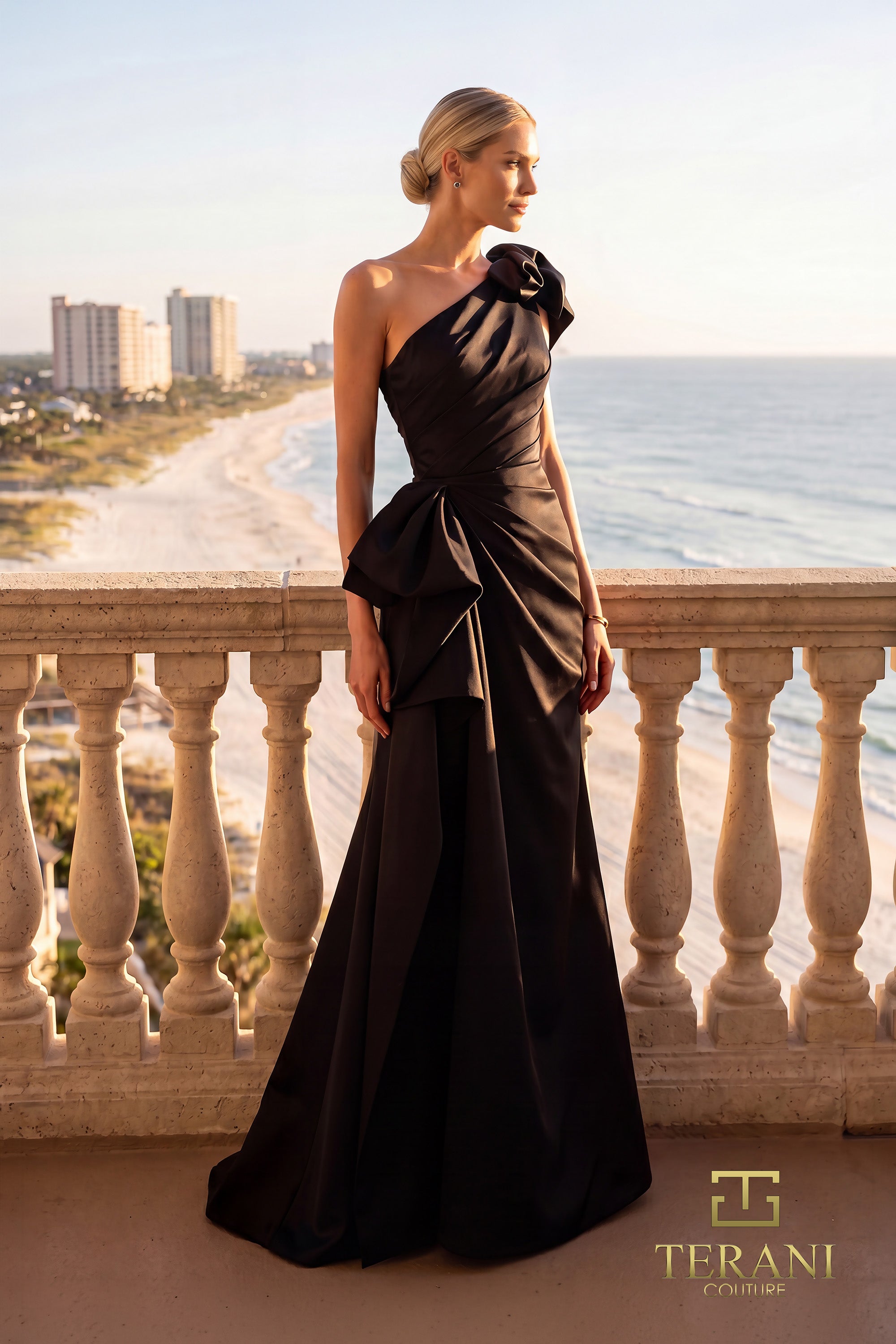 Terani Couture Evening Gown Terani Couture 262E7132 One-Shoulder Long Evening Dress