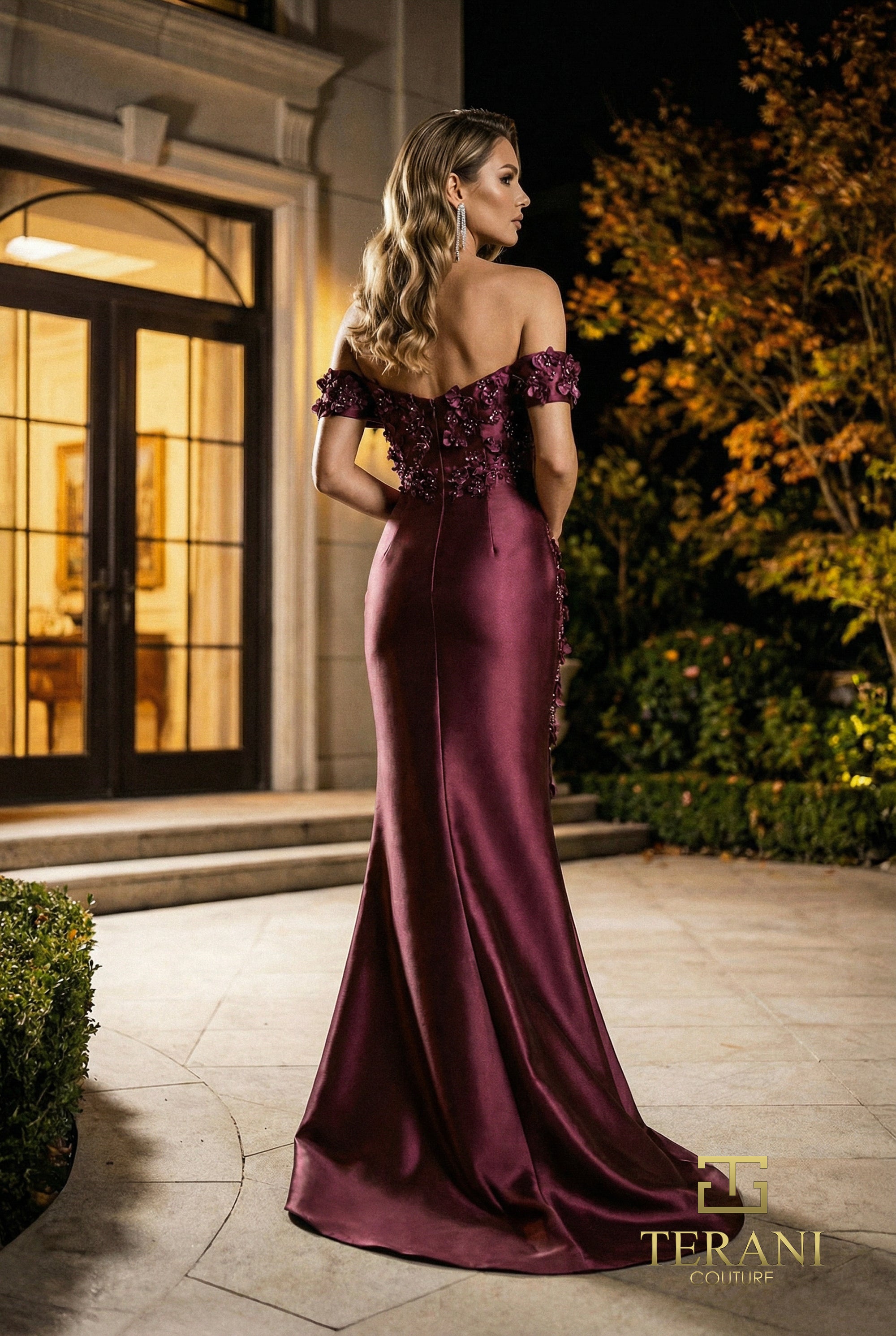 Terani Couture Mother of the Bride Dress Terani Couture 262M7254 Off-Shoulder Long Mother of the Bride Dress