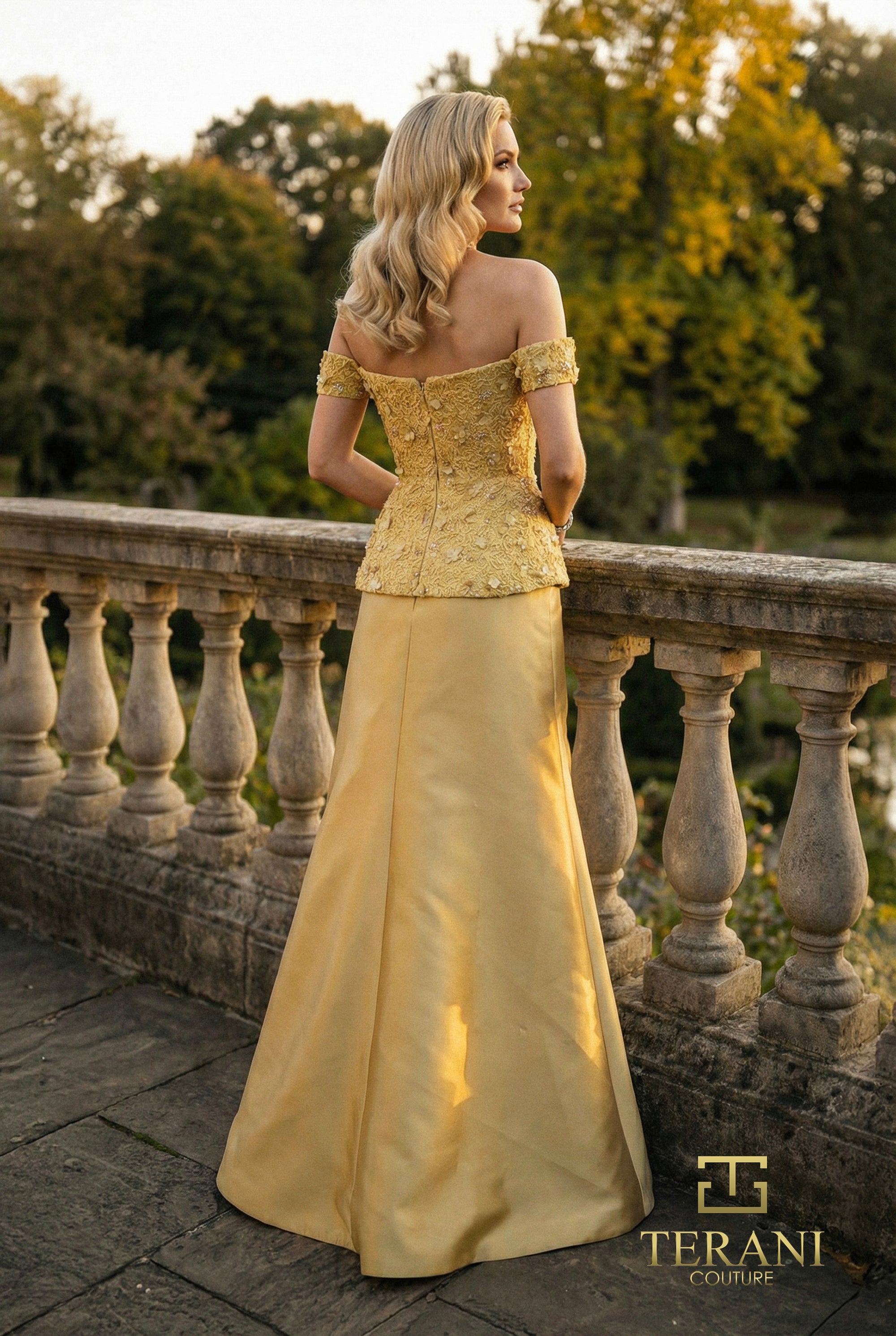 Terani Couture Mother of the Bride Dress Terani Couture 262M7270 Off-Shoulder Long Two-Piece Mother of the Bride Set