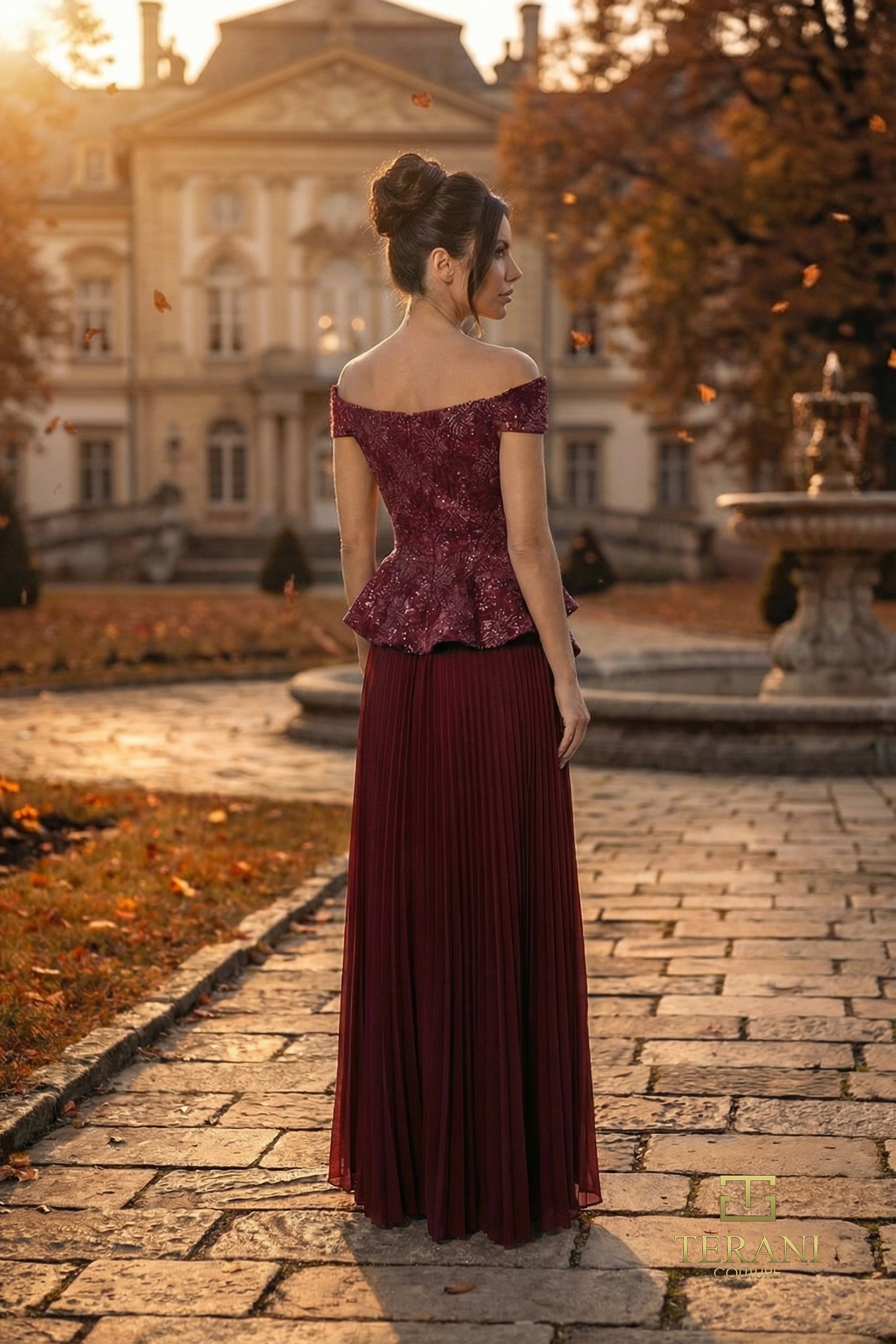 Terani Couture Mother of the Bride Dress Terani Couture 262M7287 Off-Shoulder Long Two-Piece Mother of the Bride Set