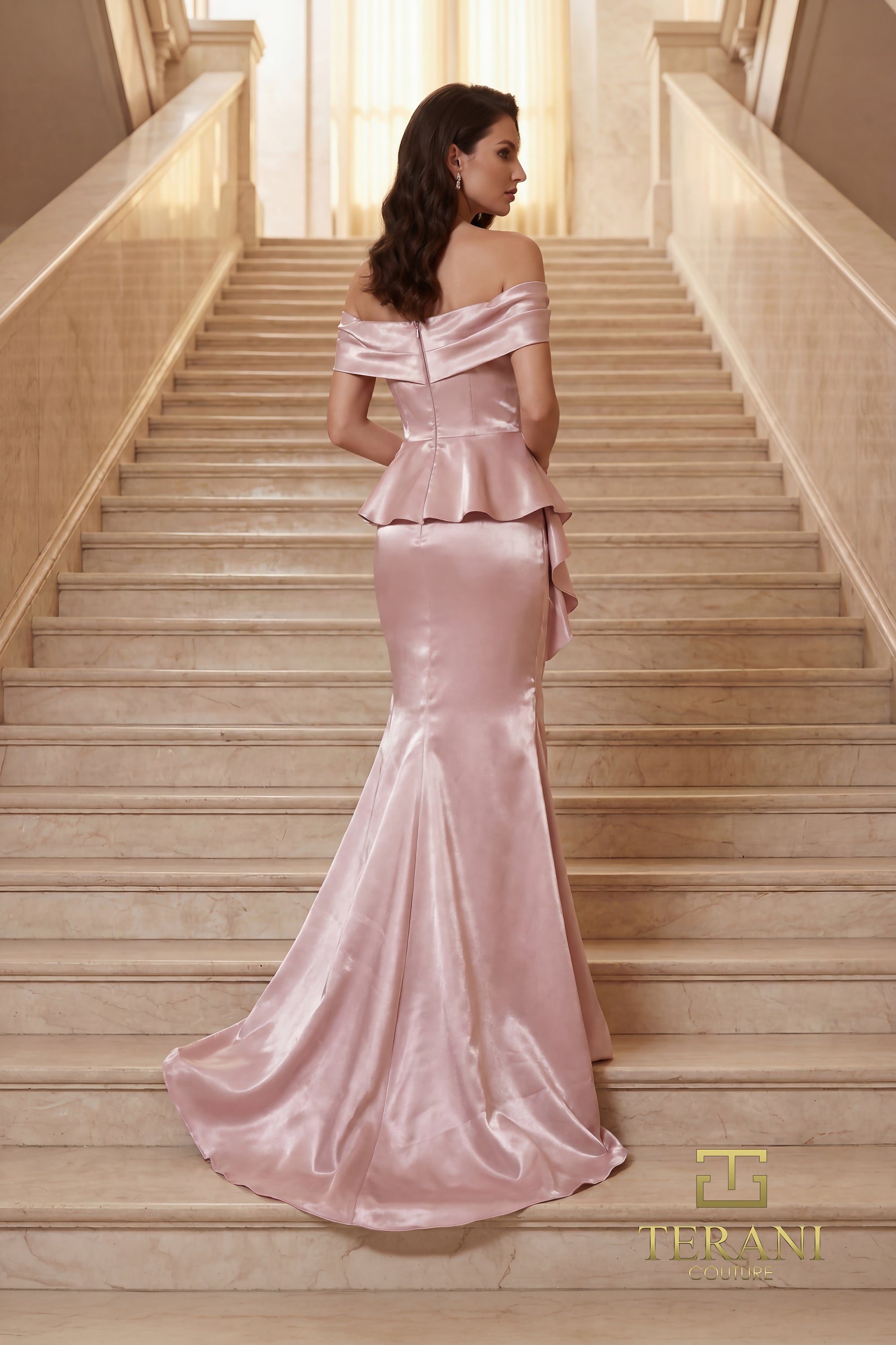 Terani Couture Mother of the Bride Dress Terani Couture 262M7334 Off-Shoulder Long Mother of the Bride Dress