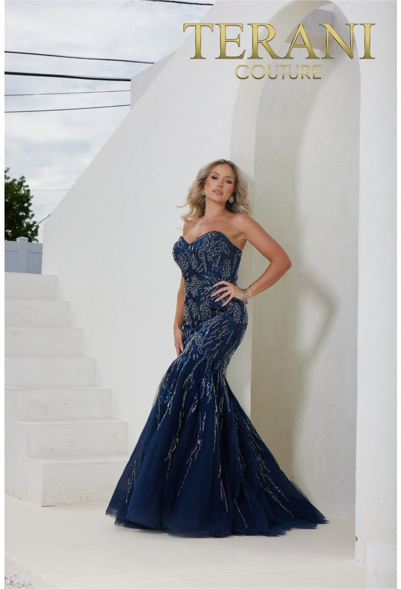 terani couture prom dress Terani Couture 241P2219 beaded strapless dress